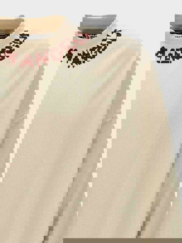 Palm Angels Seasonal Logo Crewneck White Red