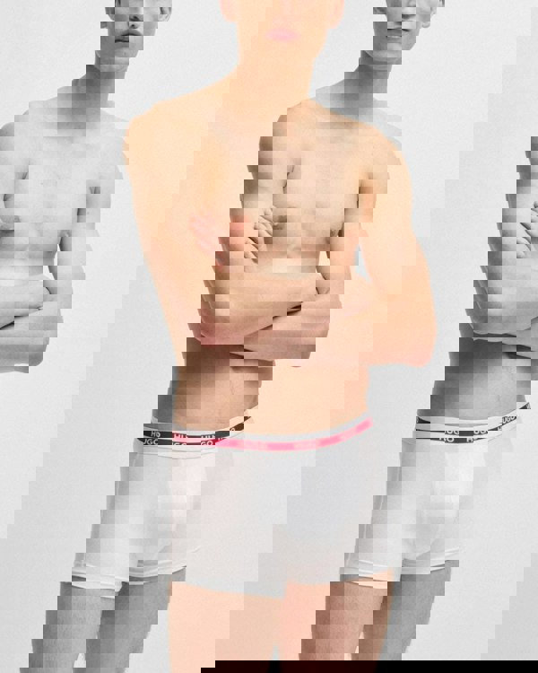 HUGO Planet 3-Pack Stretch-Cotton Logo Waistband Trunks - Open White 120