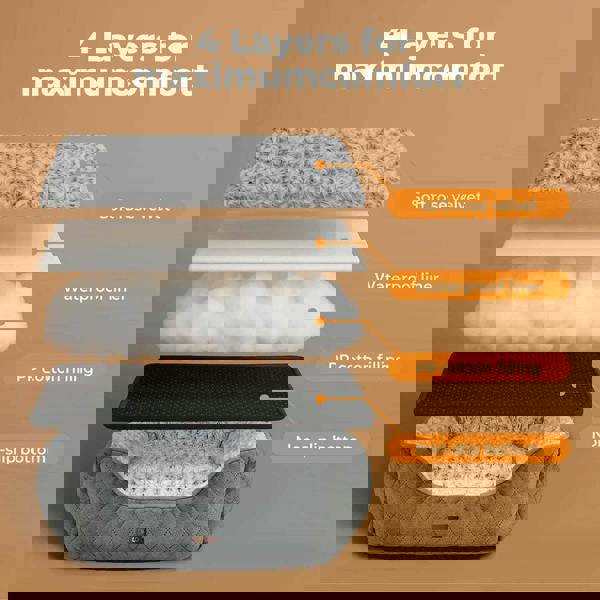 Skylos Large Dog Calming Bed Pet Puppy Fluffy Plush Cushion Waterproof  Washable