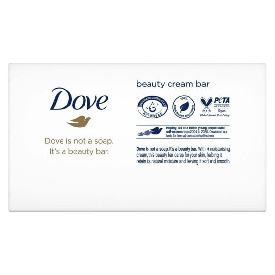 Dove Orignal Moisturising Beauty Cream Bar for Soft & Smooth Skin 4x90g, 4 Pack