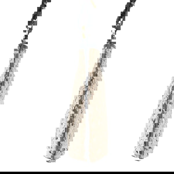 Assots London 'LEATHER LOOM' Light Beige & Black Real Leather Woven Crossbody Bag