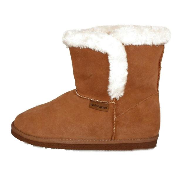 Hush Puppies Ladies Hush Puppies Fur Trim Slipper Boots Ashleigh