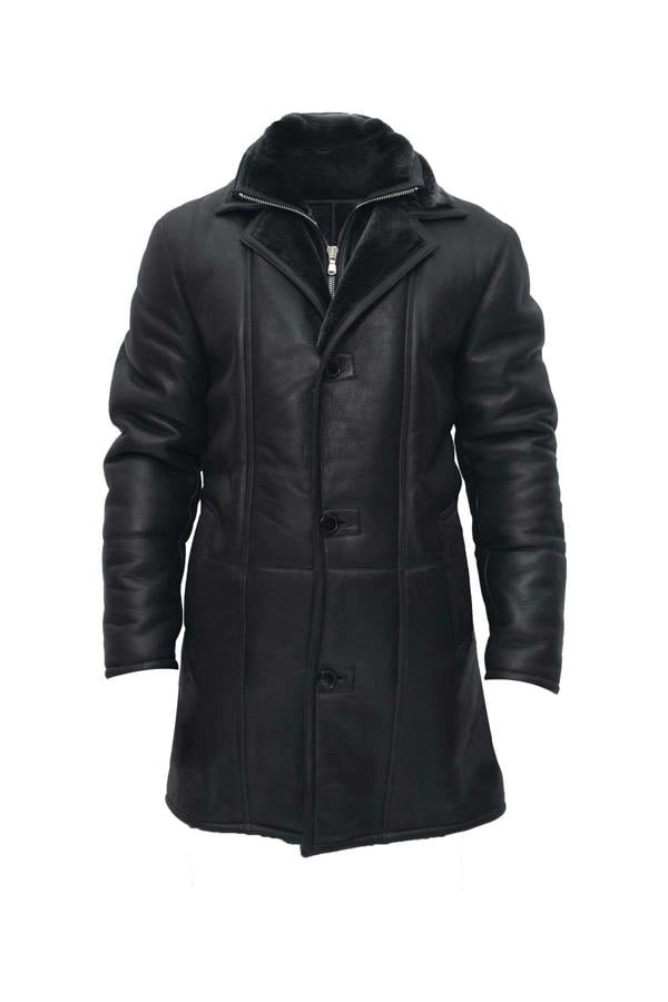 Infinity Leather Mens Warm Shearling Sheepskin Leather Coat-Ilford