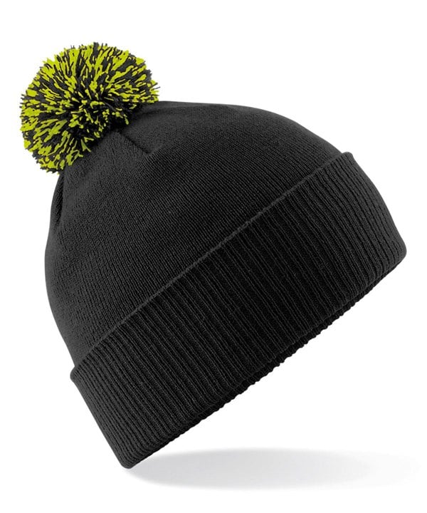 Beechfield Unisex Beechfield Snowstar Rib Knit Acrylic Pom Beanie {BC450}