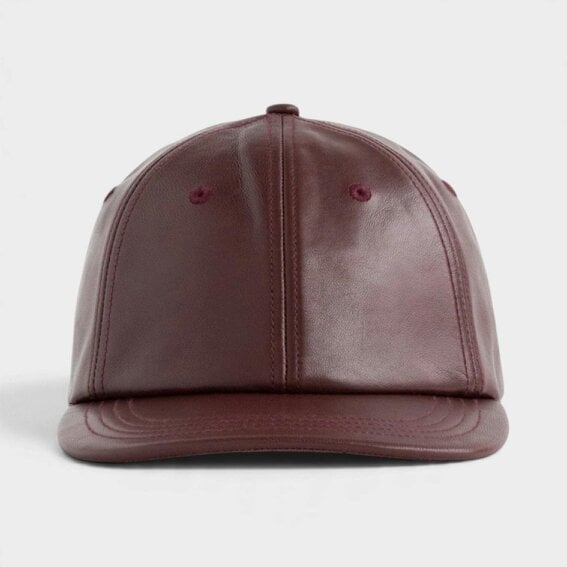Aimé Leon Dore Leather Baseball Hat Oxblood