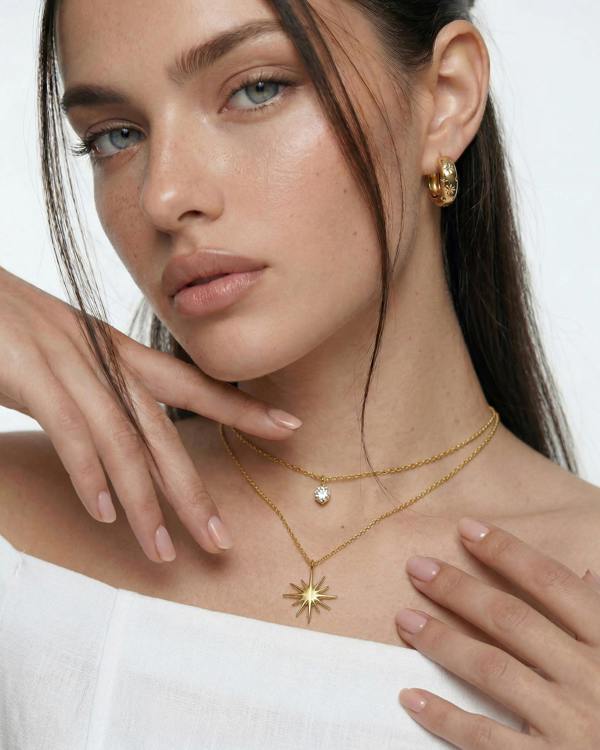 Elk & Bloom Chubby 14k Gold Gemstone Huggie Hoops