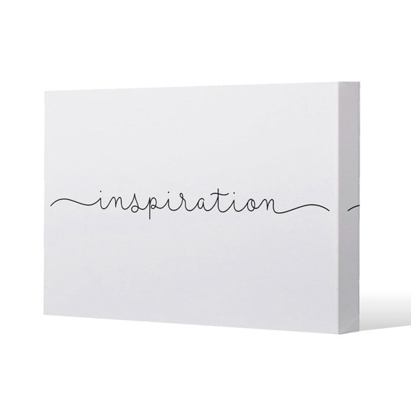 Benjamin Tate Design Text Inspiration Slim Style Canvas Print  60x80cm , 15mm Slim Real wood.