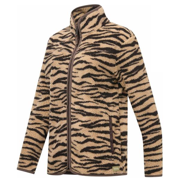 Regatta Womens/Ladies Frankie Zebra Print Borg Full Zip Fleece Jacket - Barleycorn - 