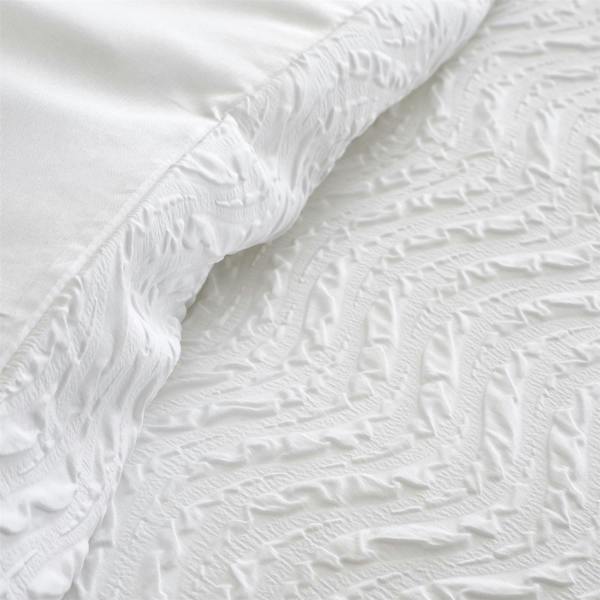 Heatset Wave White Super King Duvet Cover Set