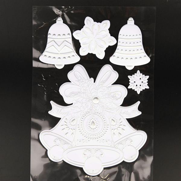 8 Pack 3D Christmas Window Stickers for Glass Surfaces in Snowy White and Silver image 9