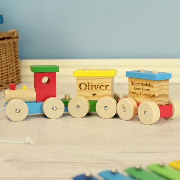 Abode Home & Gifts Personalised Wooden Circus Toy Train Set