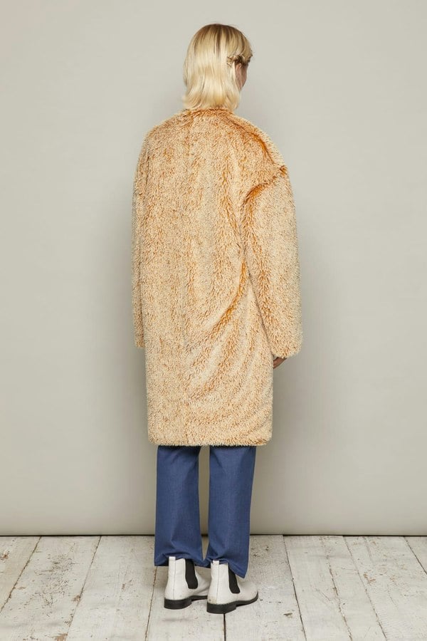 Bo Carter Anja Faux Fur Coat - Yellow