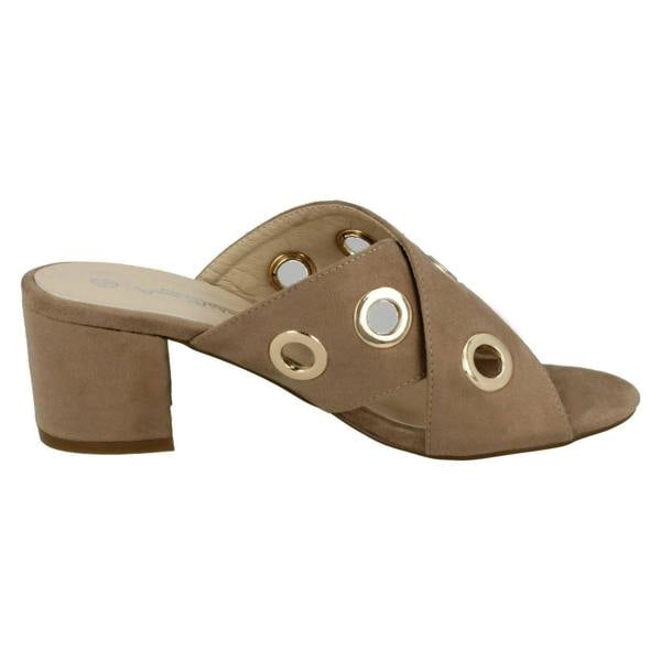 Anne Michelle Ladies Anne Michelle Mid Heel Cross Over Vamp Mules