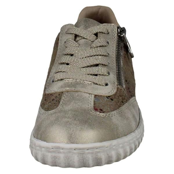 Rieker Ladies Rieker Metallic Reptile Print Trainers N0902