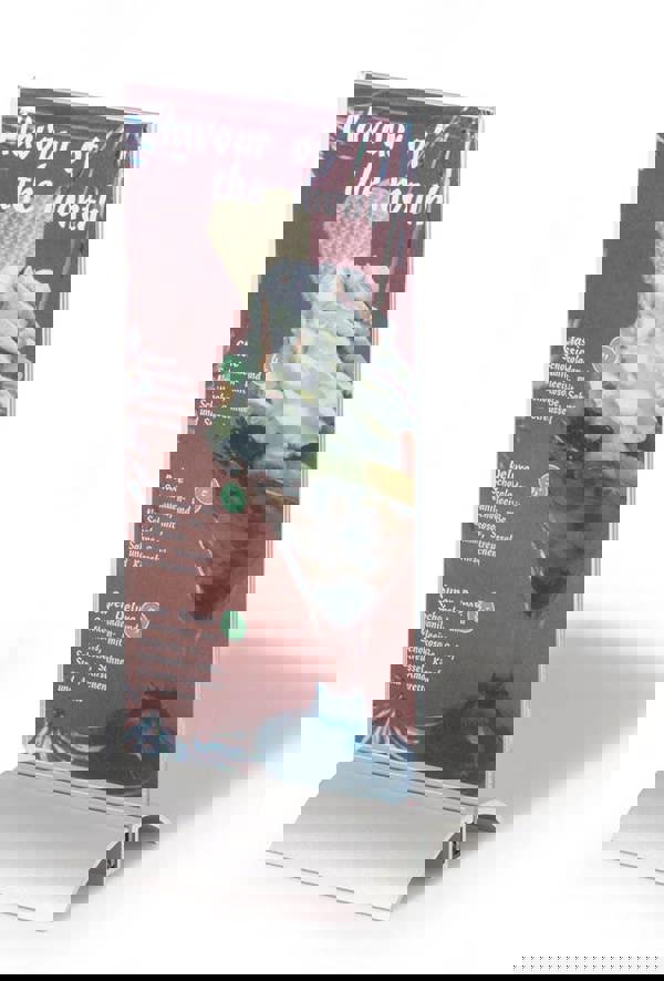 Durable Acrylic Metal Table Display Stand Menu & Sign Holder | 1/3 A4 | Clear