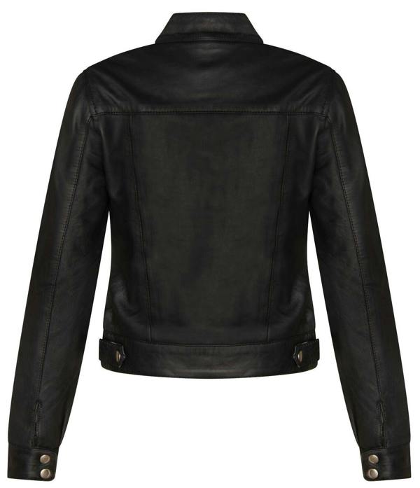 Infinity Leather Womens Plain Leather Moto Biker Jacket-Braga