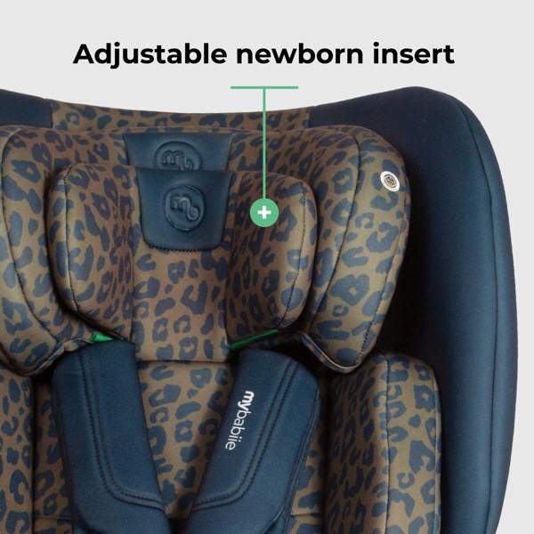 My Babiie MBCS200 Spin R129 Car Seat with Top Tether - Navy Leopard