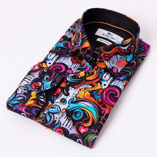 LOVE MUSIC GRAFFITI PRINT SHIRT - Claudio Lugli Shirts