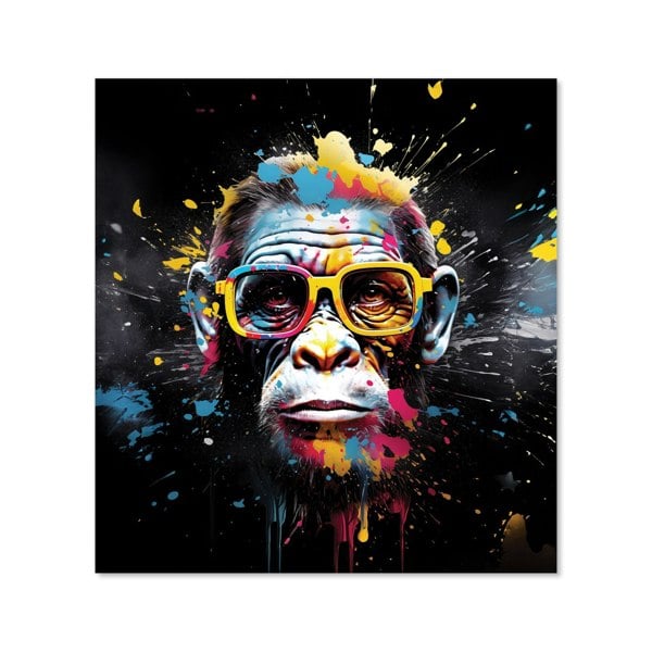 Warren Reed - Designer Coloured Splashart Monkey Face Kitchen Splashback