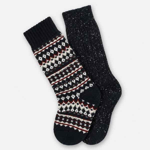Totes WOOL BLEND THERMAL FAIR ISLE SOCKS Fair Isle (TWIN PACK) Socks   in  Navy