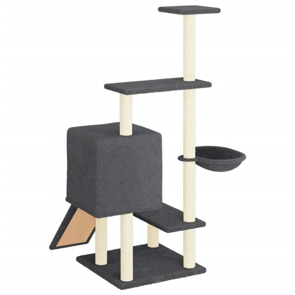 Berkfield Cat Tree with Sisal Scratching Posts Dark Grey 130.5 cm