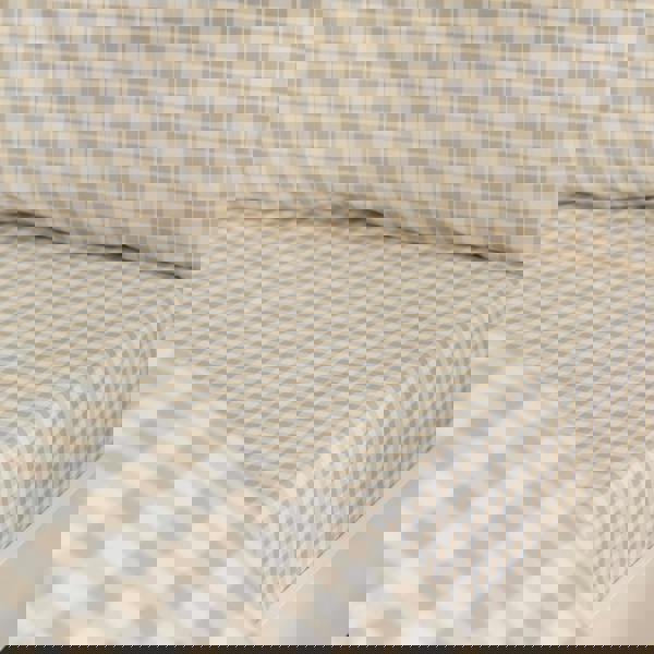 Catherine Lansfield Bamford Gingham Check Fitted Sheet Natural