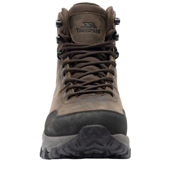 Trespass Mens Stride Leather Walking Boots - Dark Brown - 