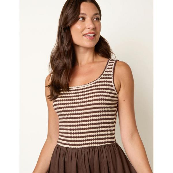 Blue Vanilla Knitted 2 In 1 Stripe Dress