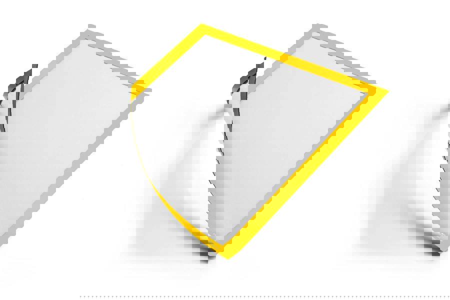 Durable DURAFRAME Magnetic Document Signage Frame for Metal | 5 Pack | A4 Yellow