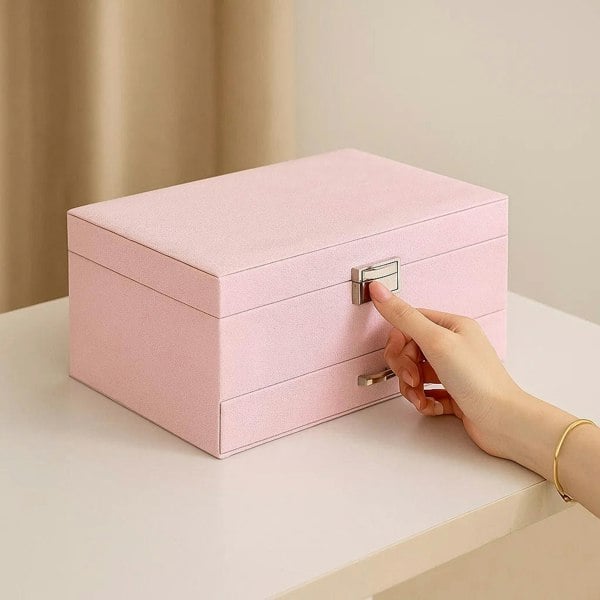 Modcraft 3 Layer Pink Jewellery Box and Organizer - Pink