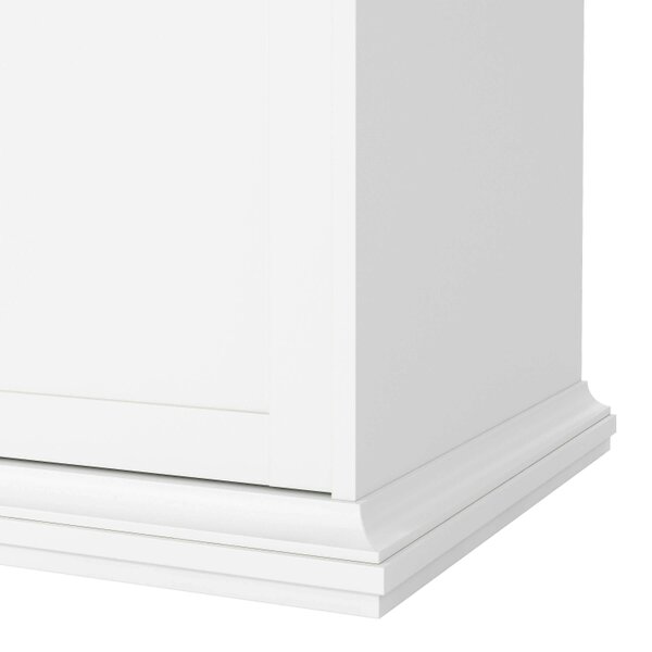 Wyld Haus Osaka Farmhouse White Wooden Wardrobe 4 Doors 2 Drawers