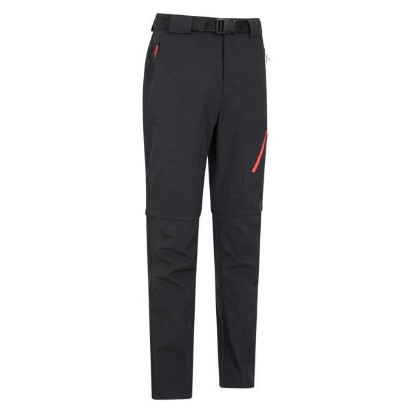 Mountain Warehouse Mens Forest Convertible Hiking Trousers - Black - 