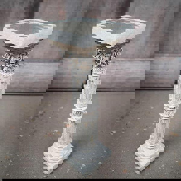 Classic Corinthian Birdbath with Square Top