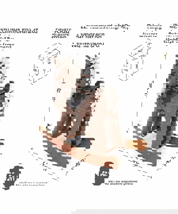 Infographic image of Chester & Fred Rocking Horse  showing dimensions