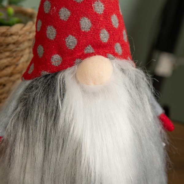 Samuel Alexander 34cm Festive Gonk Cuddly Santa Indoor Christmas Plush Decoration in Polka Dot Hat
