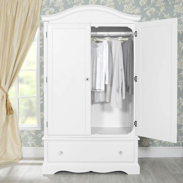 Statement Furniture Romance French Double Wardrobe With Drawer and Crystal Handles