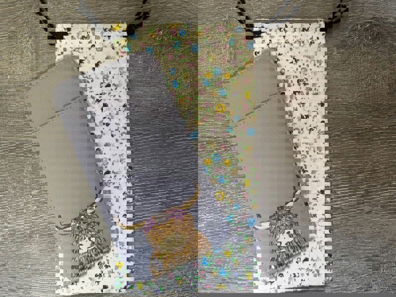 Mala Leather Highland Cow Leather Glasses Case