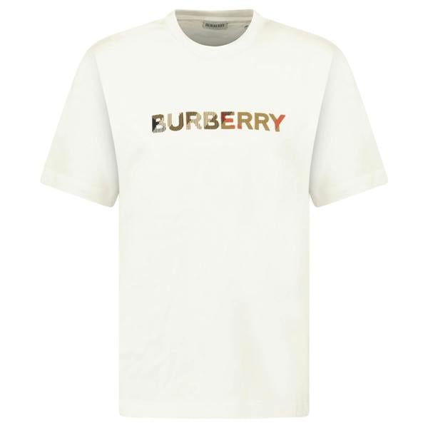 Burberry Check Logo Embroidered T-Shirt White - chancefashionco