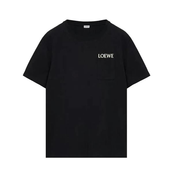 Loewe Embroidered Logo Pocket T-Shirt   in  Black