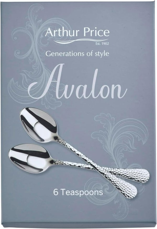 Arthur Price 'Avalon' Stainless Steel Gift Boxed Cutlery Set Of 6 Tea Spoons