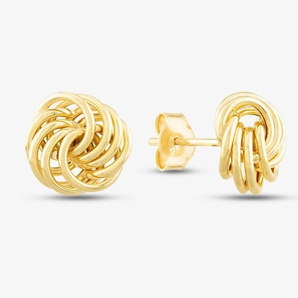 T. H. Baker 9ct Gold Mini Rose Wire Stud Earrings 1.55.2219