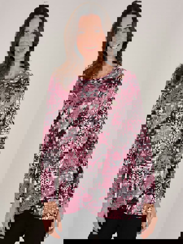 TIGI-Wear Tribal All Over Print Asymmetrical Top