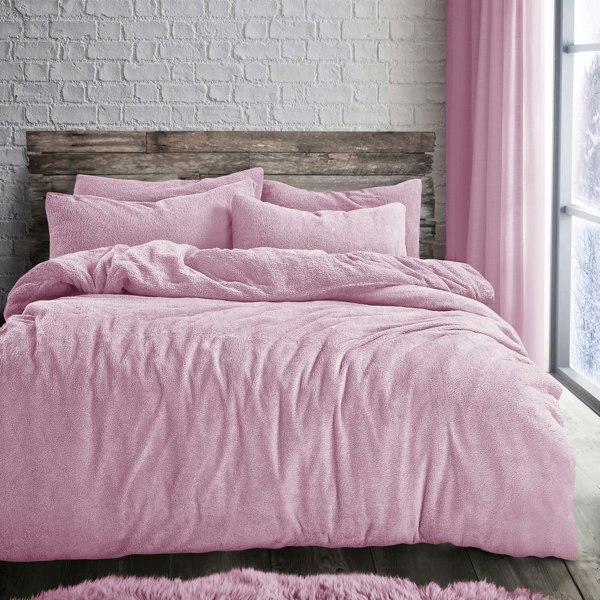 Velosso Cosy Teddy Fleece Duvet Cover Set with Warm Bedding Pillowcase, Rustic Charm for Bedroom Essentials