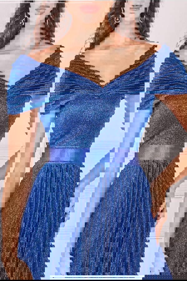 Bardot Pleated Skirt Maxi Dress - Royalblue DR3096A