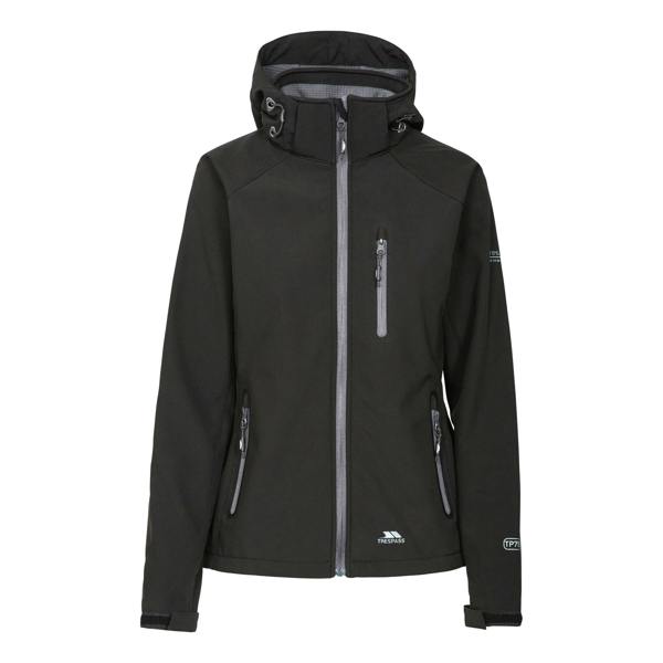 Trespass Womens/Ladies Bela II Waterproof Soft Shell Jacket - Black - 