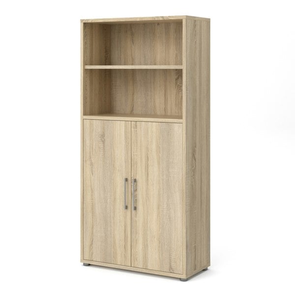 Furniture To Go Prima Bookcase 3 Shelves with 2 Doors in Oak