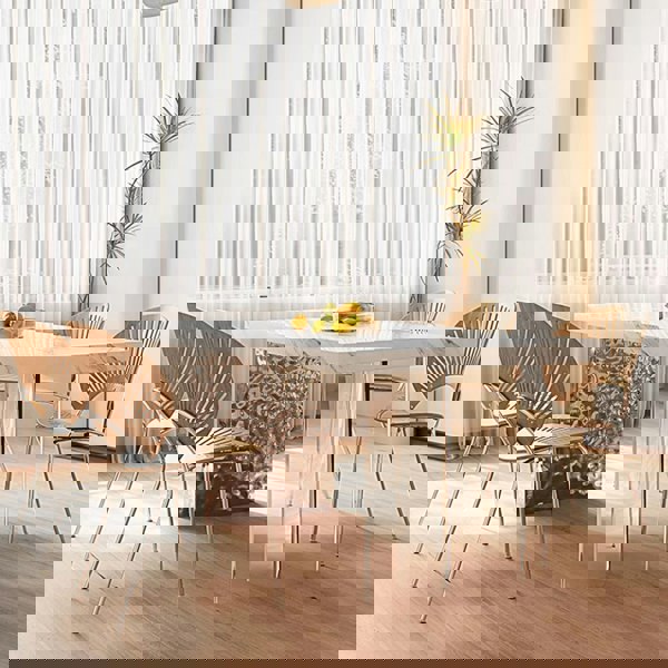 Madison Creamy Dining Table, Sintered Stone & Acrylic-Weilai Concept-Weilai Concept