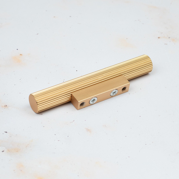 Handle & Home Gold Brass Reeded Handles