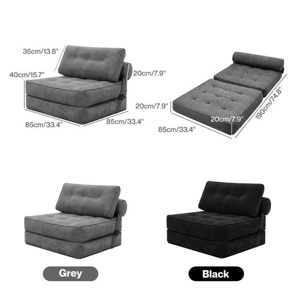 Levede Convertible Sofa Bed 3-IN-1 Portable Boneless Counch Lightweight Foldable