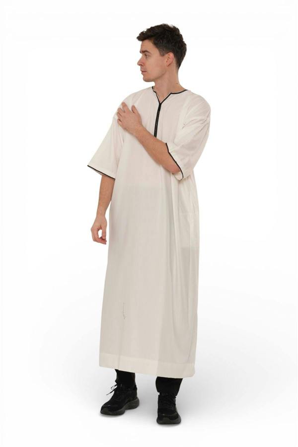 Infinity Leather Men's Ramadan Moroccan Gandoura Thobe Robe Djellaba Eid Jubba- TT-006